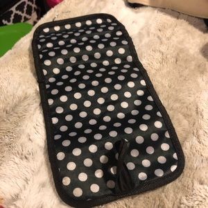 Black & White Polka Dot Jewelry Travel Rollup Bag